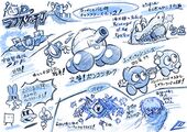 A collection of characters from HAL Laboratory's (and Kumazaki's own) history