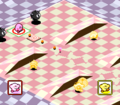 Kirby aims between the ability-providing enemies. (Hole 8)