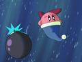 Bomb Kirby returning one of his opponent Dangerous Bomb's bombs to him (Kirby: Right Back at Ya!)