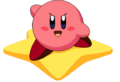 Kirby riding a Warp Star from Kirby: Right Back at Ya!