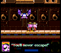 Meta Knight tries one more time to stop Kirby, revealing his wings for the very first time in Kirby Super Star