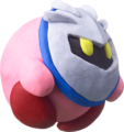 Kirby after scanning Meta Knight amiibo