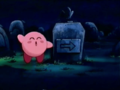 Kirby spots an arrow leading to the grand prize.