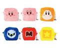 A set of Kirby-themed Fuwafuwa pouches, featuring a Maxim Tomato one