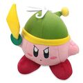 6 inches tall Sword Kirby plushie. Manufactured by San-ei.