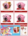 Ball shooter toys of Kirby, featuring Animal, Mike and Fighter versions, by Takara Tomy A.r.t.s