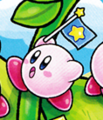 Kirby with a flag in Find Kirby!! (World of Clouds)