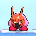 Kirby wearing the Morpho Knight Dress-Up Mask in Kirby's Return to Dream Land Deluxe