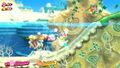 Kirby and King Dedede encounter the first significant bodies of water on their trip.