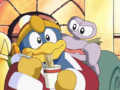 Escargoon informs King Dedede how much better his subjects are eating than him.