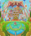 Concept art of Merry Magoland, featuring a red Manager Magolor