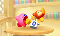 The completed Kirby puzzle in Picross 3D: Round 2