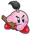 Obi illustration of Kirby from Kirby: Sever Evil with a Slash in a Flash!