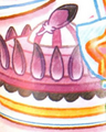 Coo's feather cake in Kirby: The Strange Sweets Island