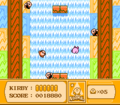 Kirby falls down the final waterfall.