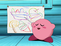 Kirby proposing a cartoon about food
