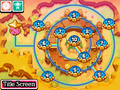 The overworld map for Sandy Canyon with all stages revealed.