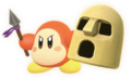 In-game artwork of Colossal Double-Team (Colossal Spear Waddle Dee & Colossal Kabu)