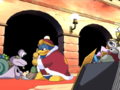 King Dedede and Escargoon are left to sweep up the throne room.