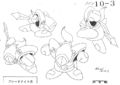 Kirby: Right Back at Ya! animator sheet showing dynamic poses