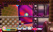 Kirby opens the way forward after inhaling some Land Barbars.