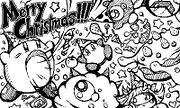 Illustration made for the Kirby: Triple Deluxe community in celebration of the holiday season, drawn by Shinya Kumazaki (Japanese and European version)