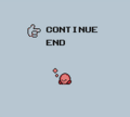 The Continue screen.