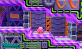 Three Shutter Gates from Kirby: Planet Robobot, one of which is retracted into the ceiling