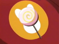 Kirby's lollipop gets stuck on King Dedede's robe.