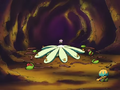 The Pukey Flower is pinned down by Kirby's Needles.