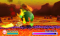 Pyribbit DX bouncing around while engulfed in flame