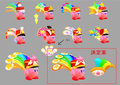 Various concept arts of Festival Kirby