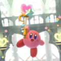 Kirby using the Dream Rod