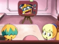 Tiff and Tuff see King Dedede barging into their family's quarters as the event is aired on T.V.