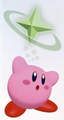 Kirby throwing a Power Star