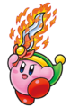 Obi illustration of Sizzle Sword Kirby from Kirby Star Allies: The Great Friend Adventure!