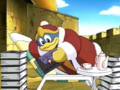 King Dedede peruses the N.M.E. monster catalogues while he waits for his tea.