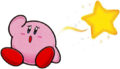 Artwork of Kirby taking damage from Kirby's Dream Land 3