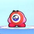 Kirby wearing the Waddle Doo Dress-Up Mask in Kirby's Return to Dream Land Deluxe