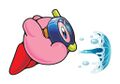 Kirby squirting water