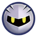 Sticker from Kirby: Planet Robobot, based on Meta Knight's health portrait from Kirby's Return to Dream Land