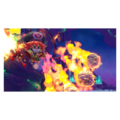 Credits image of a closeup of Flamberge using BBQ Skewer in Kirby Star Allies