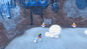 Heading toward the Bomb Block in the wall at the last swaying building