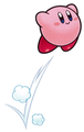 Artwork of Kirby jumping in Kirby Super Star Ultra