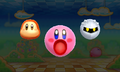 The three masks unlocked via Kirby: Triple Deluxe save data