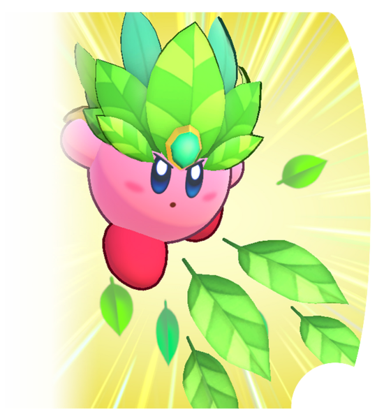 File:KRtDLD Leaf Kirby Pause Artwork.png