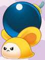 A yellow Squeaker holding a big bomb, which it never does in-game