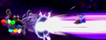 Marx using his Marx Laser attack on Kirby in Super Smash Bros. Ultimate