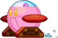 Kirby driving a Tankbot (Kirby Quest)