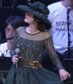 Neichel curtsying then turning to Makiko Ohmoto, after the Special Live Performance